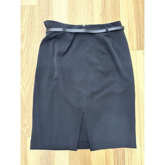 Adrienne Vittadini Womens Black Belted Pencil Skirt W/ Back Slit Size 4 EUC - Picture 4 of 4